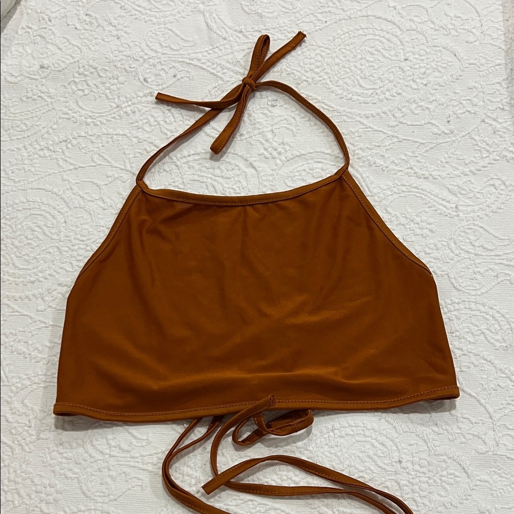 Fashion Nova Copper Halter Crop Top